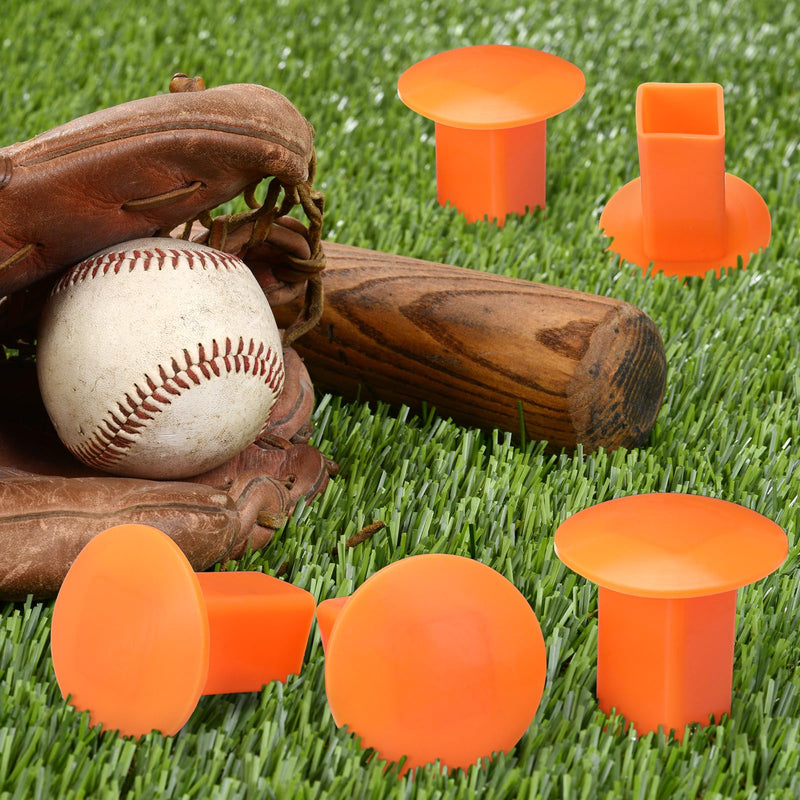 [Australia - AusPower] - Pangda 8 Pcs Baseball Base Plugs for Baseball Field Rubber Ground Receptacle Plugs for Softball Anchor (Orange) Orange 