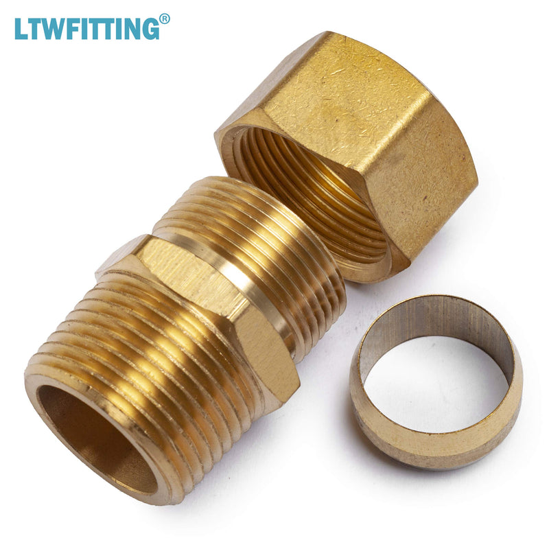 [Australia - AusPower] - LTWFITTING Brass 3/4-Inch OD x 3/4-Inch Male NPT Compression Connector Fitting(Pack of 5) 3/4" OD x 3/4" Male NPT 