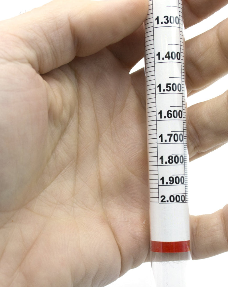 EISCO Universal Laboratory Hydrometer in Hard Plastic Case- Measure Specific Gravity Range 0.700 to 2.000-0.01 Graduations - Dual Scale for Light and Heavy Liquids