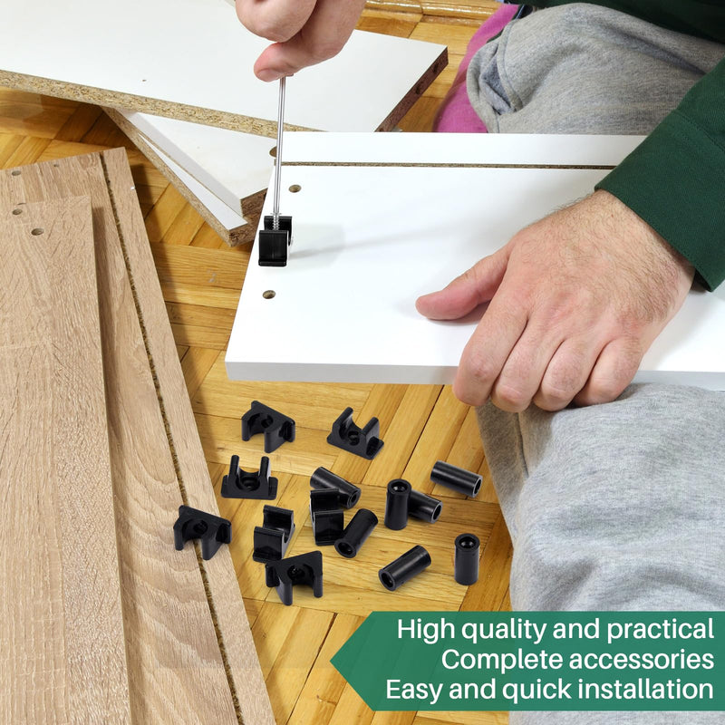 [Australia - AusPower] - Juexica False Cabinet Front Clip False Drawer Front Clips Sink Tip Out Snap with Screws Screwdrivers for Hardware Replacements 4 Black 