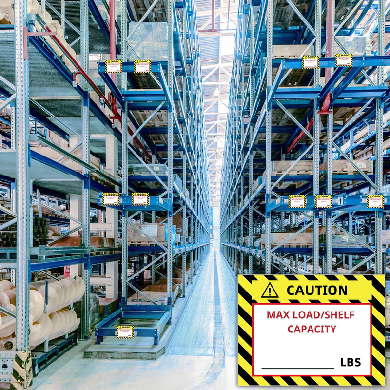 [Australia - AusPower] - Zhanmai 200 Pcs Pallet Rack Capacity Labels 3 x 4 Inches Pallet Racking Caution Max Load Shelf LBS Warning Stickers Bright PVC Industrial Strength Sticker Warehouse Safety Forklift Cross Beam Safety 