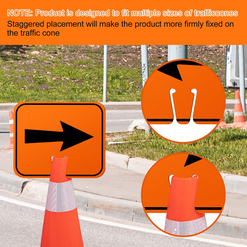 Geetery 6 Pcs Traffic Arrow Orange Detour Signs, Road Cone Top Directional Left Right Go Straight Arrows Sign for Road Barricade Outdoor Construction (Left & Right) Left & Right