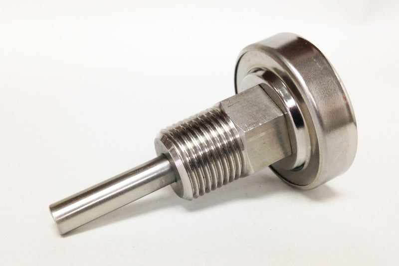 [Australia - AusPower] - I-14-CW Direct Mount Engine Thermometer, 0-250F, White Dial, Liquid Filled 