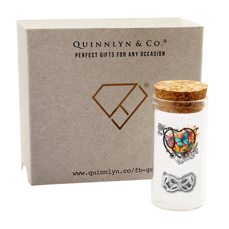 [Australia - AusPower] - QUINNLYN & CO. Butterfly Stethoscope Charm - Embrace Beauty and Transformation with this Graceful Accessory, Gift for RN Nurse 
