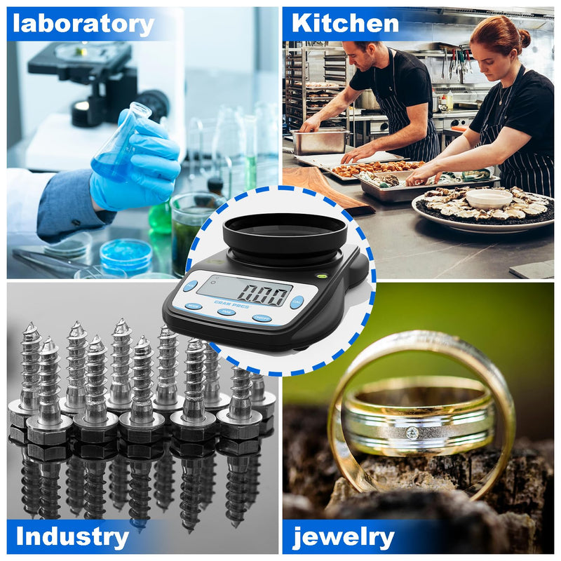 [Australia - AusPower] - Digital Lab Scale 600g X 0.01g Accuracy,Precision Electronic Gram Scale,Analytical Balance Scientific Scale,for Jewelry, Powders, Coins, Etc. 