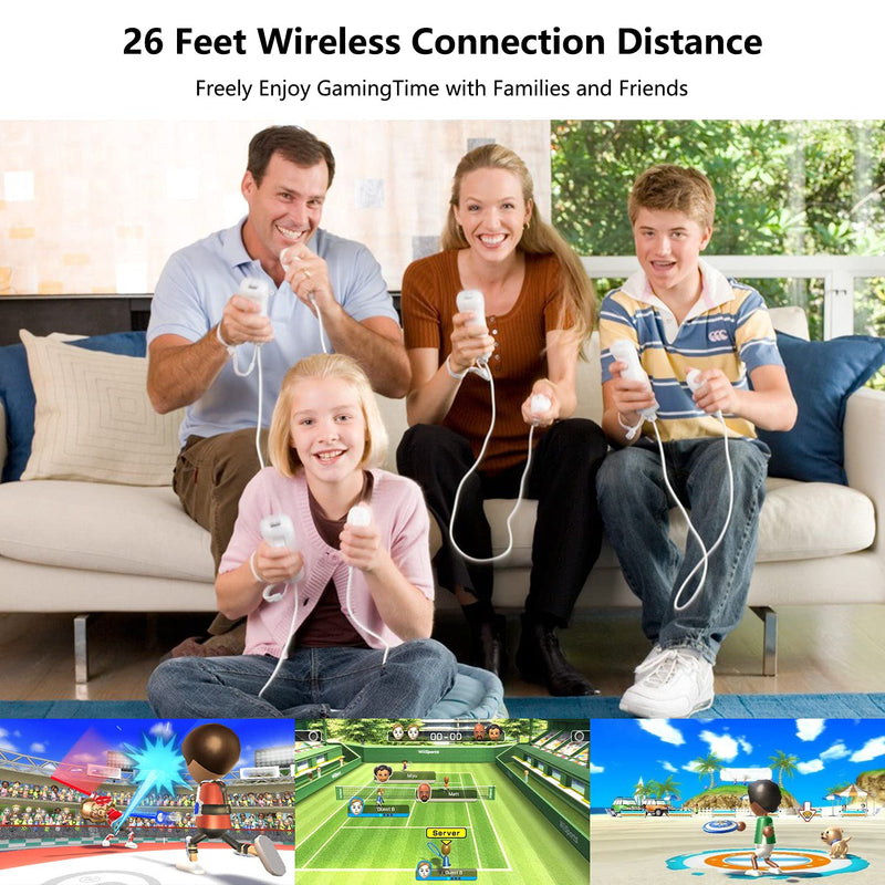 [Australia - AusPower] - Wii Remote and Nunchuck Controller, Wireless Controllers Compatible with Wii/Wii U with Silicone Case and Wrist Strap (White) White and White 