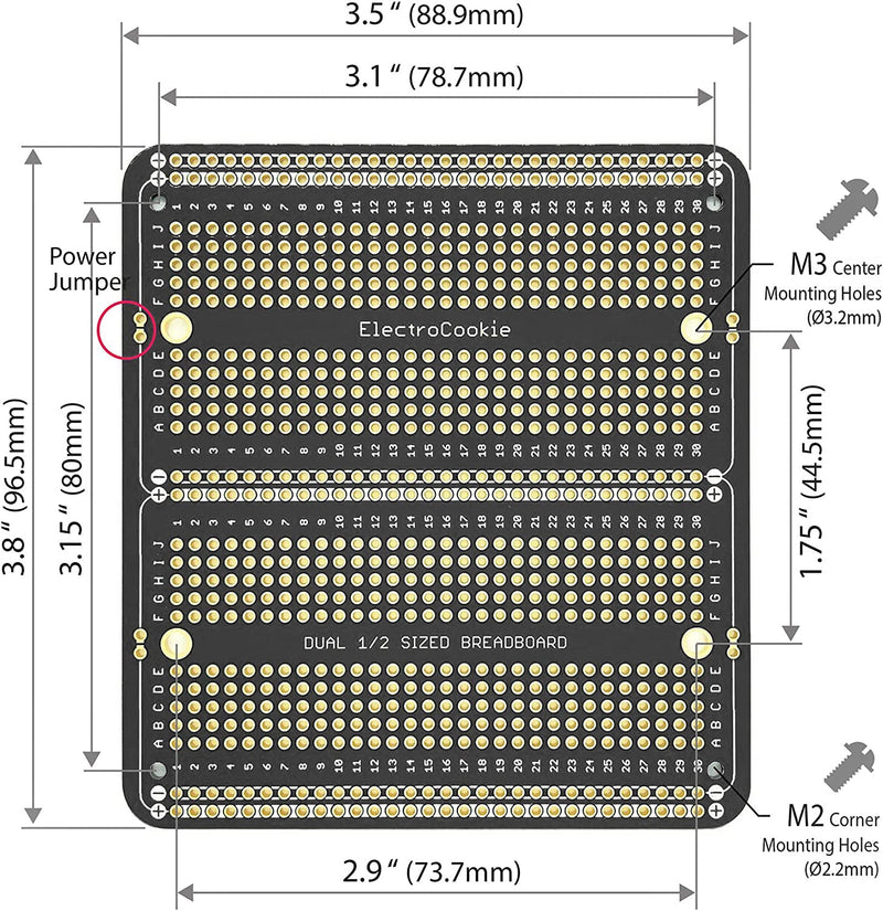 [Australia - AusPower] - ElectroCookie Large PCB Prototype Board Kit Solderable Breadboards for Electronics Projects Compatible for DIY Arduino Soldering Projects, Gold-Plated (6 Multi-Pack, Black) 