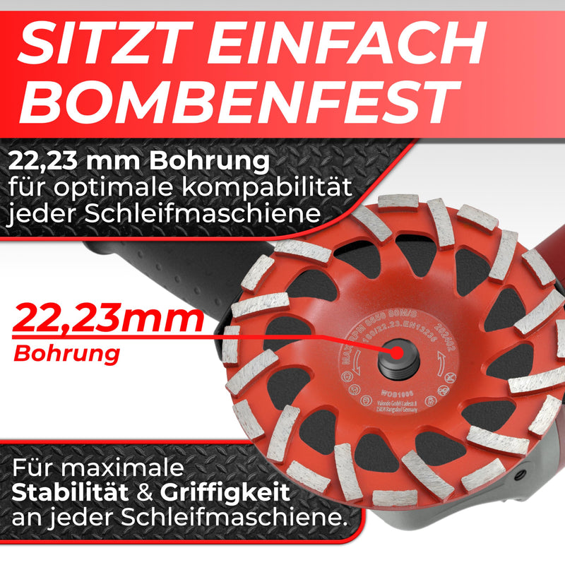 Woltersberger Professional Diamond Cup Wheel 180 mm x 22.23 mm Sanding Disc for Sanding Work with Concrete and Hard Building Materials Granite Natural Stone Screed Plaster Marble Brand Quality