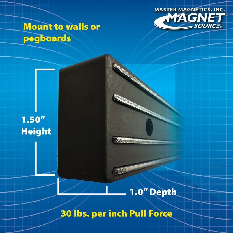 [Australia - AusPower] - Master Magnetics Magnetic Tool Holder with Screw Mount - 12" Wide, 30 lb per inch, Black, 07579 