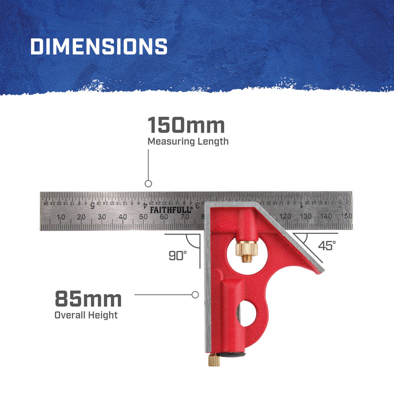 Faithfull CS150 Combination Square 150mm/6-inch 1 Multi