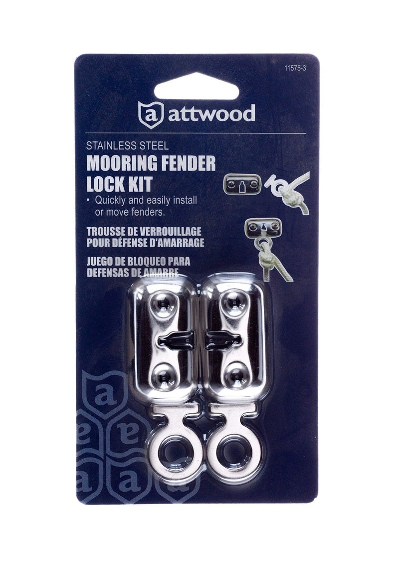 Attwood 11575-3 Stainless Steel Boat Fender Lock Kit - Pair One Size
