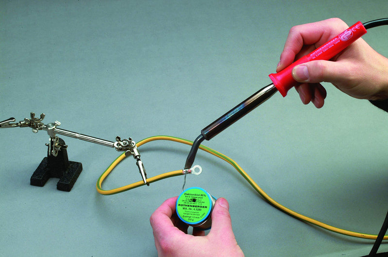 ROTHENBERGER Industrial Soldering Iron 100 W 35959, short heat-up time, incl. replacement tip & stand 100W