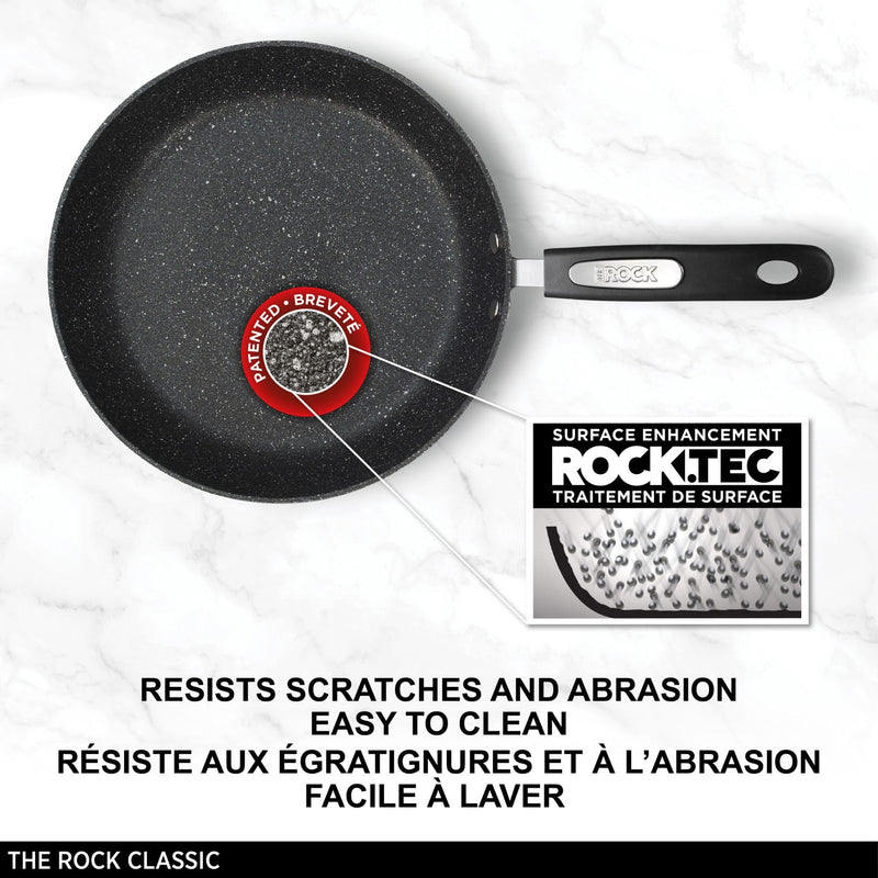 Starfrit The Rock 26cm (10") Non-Stick Multi Pan - Tawa - Durable Forged Aluminum - Oven Safe - PFOA Free - Easy to Clean - Black 10 inches 10" Multi Pan Fry pan