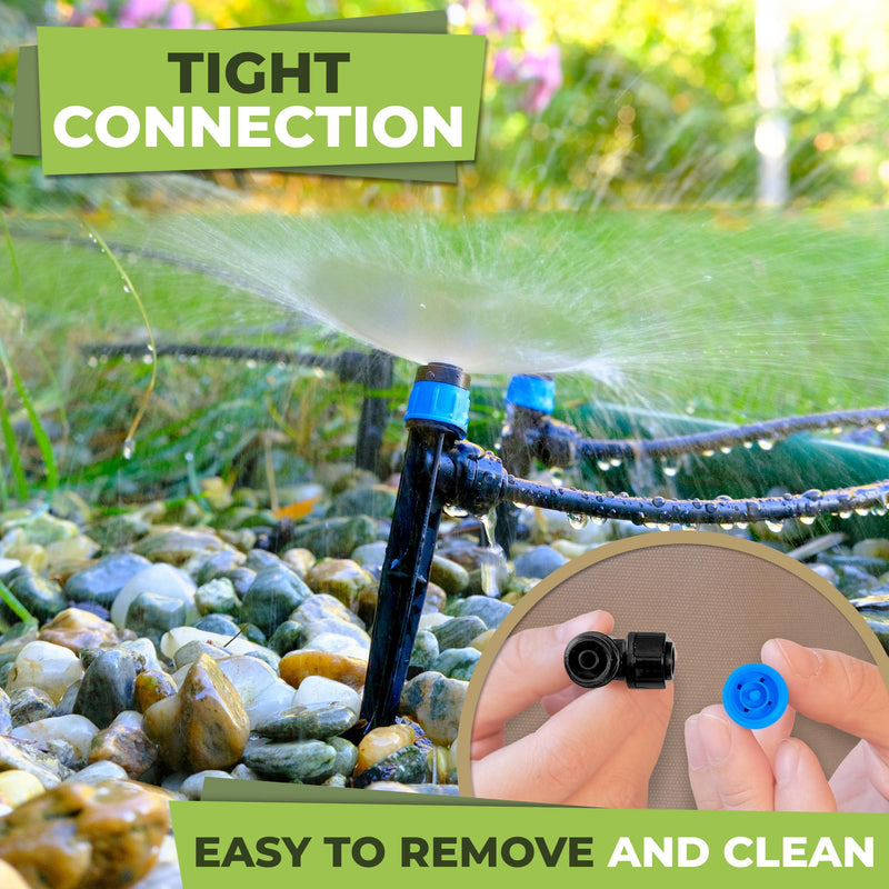 [Australia - AusPower] - Carpathen 30pcs Drip Irrigation Emitters - 1/4" Drip Irrigation System Push-to-Connect - Adjustable 360 Degree Drip Emitters Vortex on 6" Sturdy Stake - Irrigation Drippers for Garden Watering System 30 Vortex Push-To-Connect Emitters 