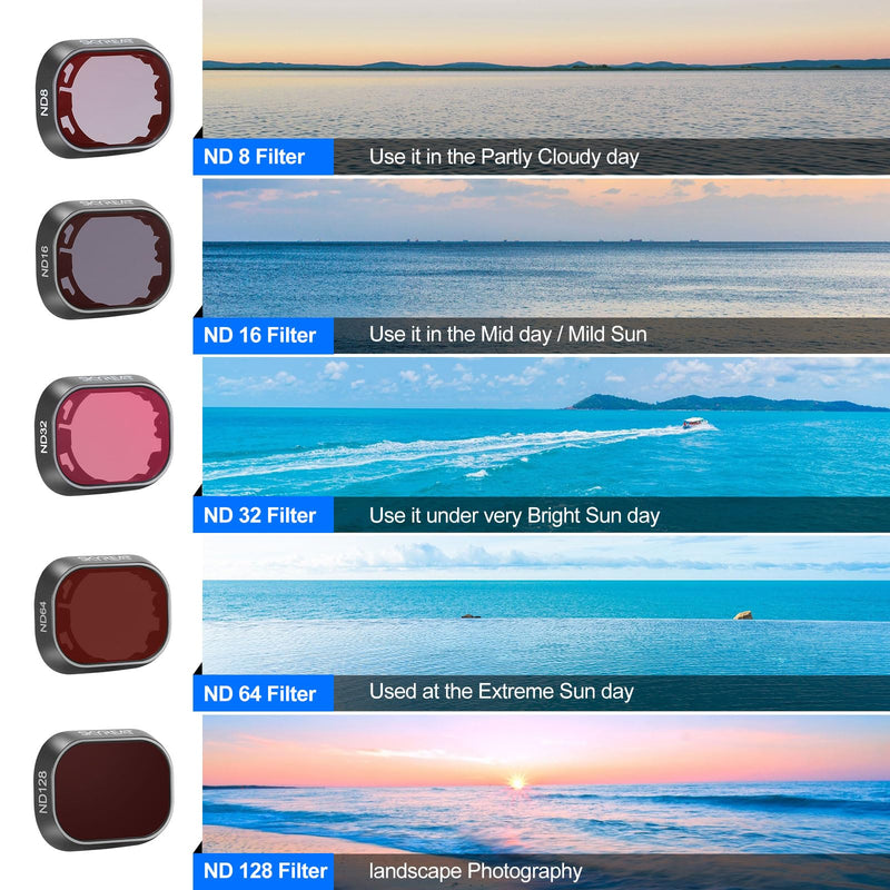 [Australia - AusPower] - SKYREAT ND Filters Set for DJI Mini 4 Pro Accessories,6 Pack-(CPL, ND8, ND16, ND32, ND64,ND128) 6 Pack-(CPL/ND8-ND128) 
