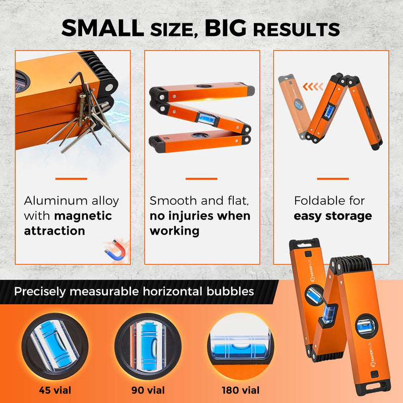 [Australia - AusPower] - Multi-Function Folding Level, 24" Level Tool, Multi-Angle Measurement (45°/90°/180°), High-Precision Aluminum Profile (0.5mm/m), Perfect for Woodworking, Construction & DIY Gifts 