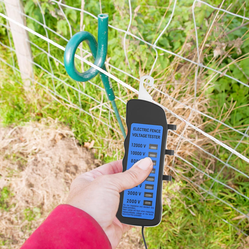 [Australia - AusPower] - QWORK Electric Fence Voltage Tester, 12KV Fence Tester, 8 Neon Lights Testing Tool, Fault Finder for Farms 