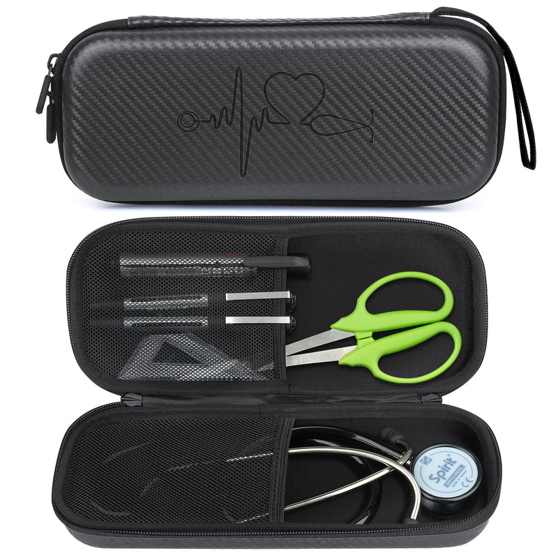 [Australia - AusPower] - Stethoscope Case for 3M Littmann Classic III,Stethoscope Bag for Lightweight II S.E,Cardiology IV,Extra Room for Doctor & Nurse Accessorie Black 