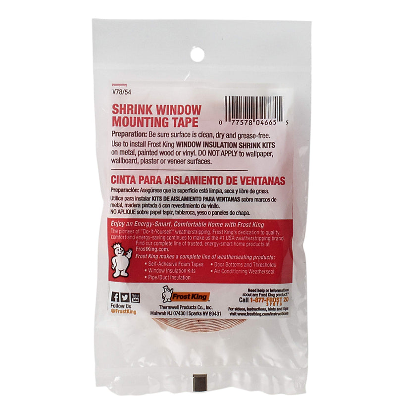 Frost King Double Face Mounting Tape, 1/2"x54' - For 3 Windows 54 Foot (Pack of 1)