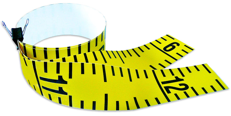 Floor Tape – Adhesive Backed – 4 Inch Wide X 12.5 Foot Long – Vertical Up – Fractional – 1” Grads – Yellow – 2 Pieces