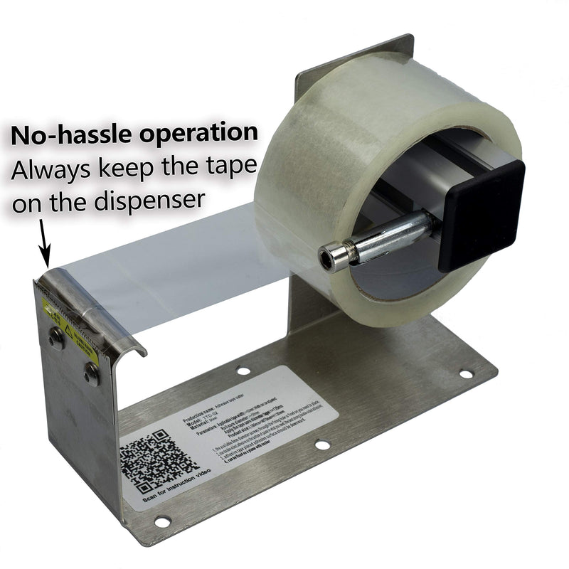 2 inches Desktop Table Top/Wall Mounted Tape and Label Dispenser, Large Desktop Tape Dispenser for 2'' Tape, Stainless Steel Frame with Sucktion Cup Sucker TTD-02