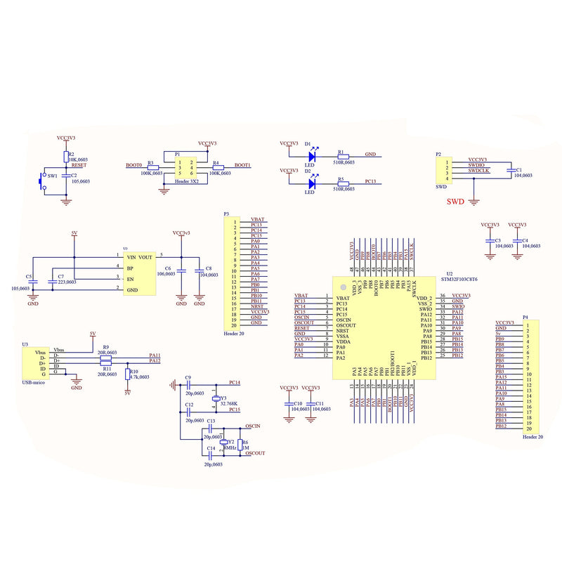[Australia - AusPower] - HiLetgo STM32F103C8T6 ARM STM32 Minimum System Development Board Module STM32F103C8T6 Core Learning Board for Arduino 