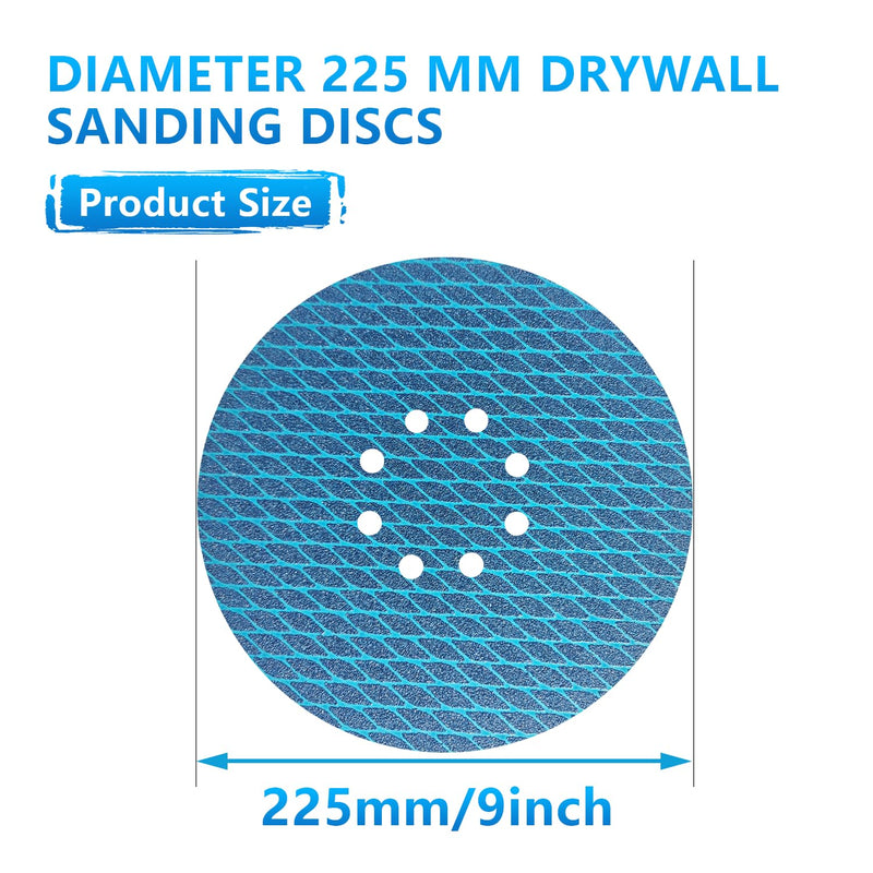 [Australia - AusPower] - Pack of 13 225 mm Velcro Sandpaper, 8-Hole Sanding Discs with Dust Extraction, Grit 40, High-Quality Aluminium Oxide Abrasive for Random Orbital Sanders - GZKTY Pack of 13 P40 