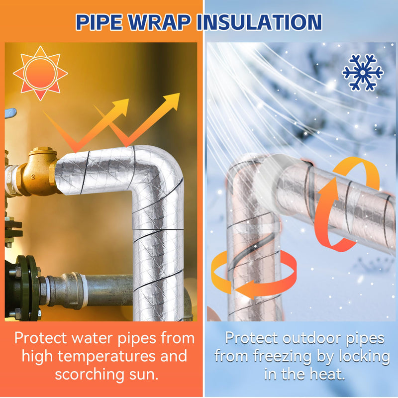 Saillong Heat Tape for Water Pipes & Pipe Wrap Insulation with Tape, Self Regulating Heat Cable, Cotton Water Pipe Insulation Wrap for Freeze Protection RV(9ft,23.6ft) 9FT,23.6FT