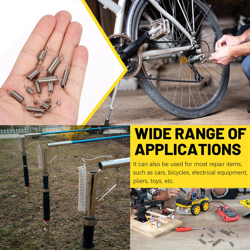 [Australia - AusPower] - 150Pcs 15 Sizes Stainless Steel Extension Springs Kit, Extension Spring with Hook Ends, Small Spring Compression Springs Mechanical Springs Tensile Spring for Home Repairs 150 