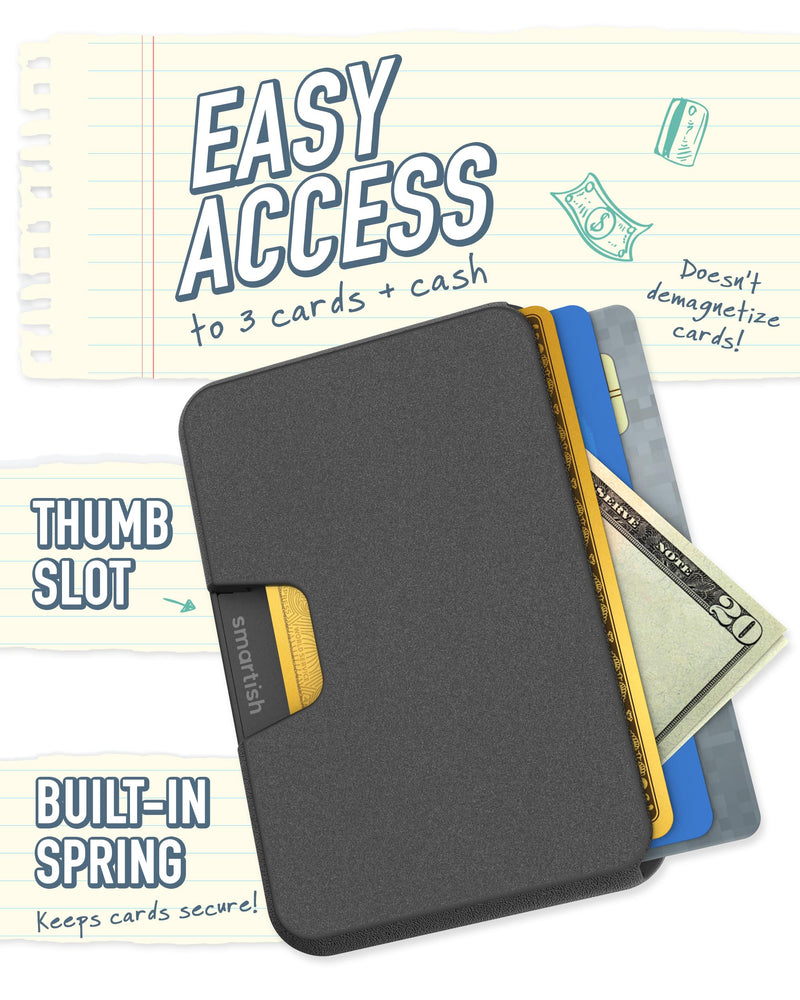 [Australia - AusPower] - Smartish Wallet for MagSafe iPhones - Side Hustle - Slim Detachable Magnetic Card Holder for Apple iPhone 15/14/13/12 Models - Black Tie Affair 
