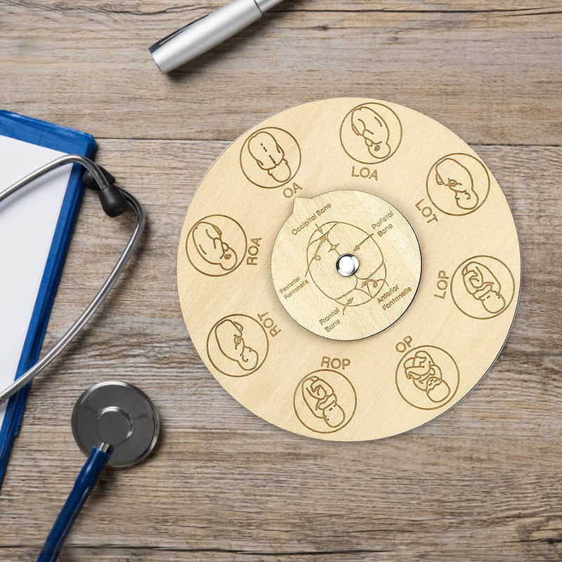 [Australia - AusPower] - Midwife fetal position tool, carved wooden fetal position wheel for student midwife doctor doula (Round) Round 