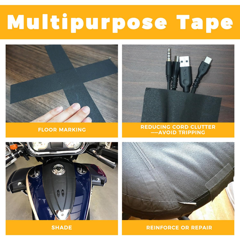 SWRT 12 Pack Gaffers Tape, 11 Mil Industrial Grade Gaffer Tape, 2’’ x 30 Yards, Strong Adhesion, Easily Remove No Residue, Professional Matte Finish No Reflection, Black, 360 Yards in Total