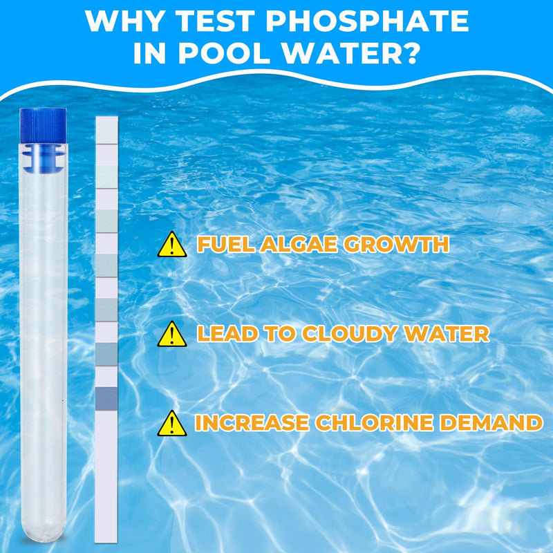 Phosphate Test Kit for Pool Hot-Tub: 50 Counts Water Phosphate Test Strips for Swimming Pool - Pool Phosphate Test Kit