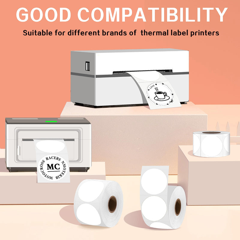 PARLAIM 2 Inch Circle Thermal Sticker Labels,700PCS Round Direct Thermal Printer Labels for Business Bottle DIY Design, QR Code, Name Tag, Inventory (White) White