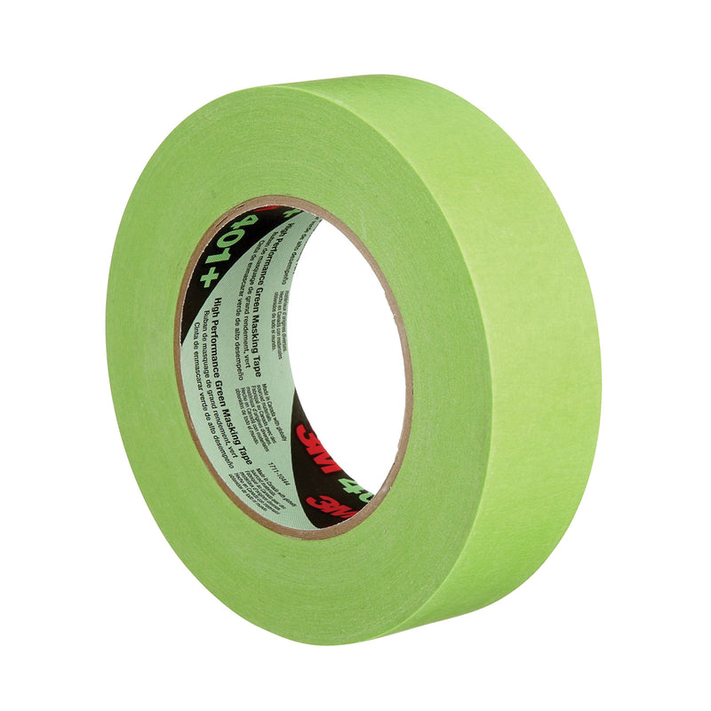 3M 401+ 2" x 60yd High Performance Masking Tape - 2" x 60 Yards Roll, Crepe Paper, Green 60.0 Yards 2.0 Inches 1