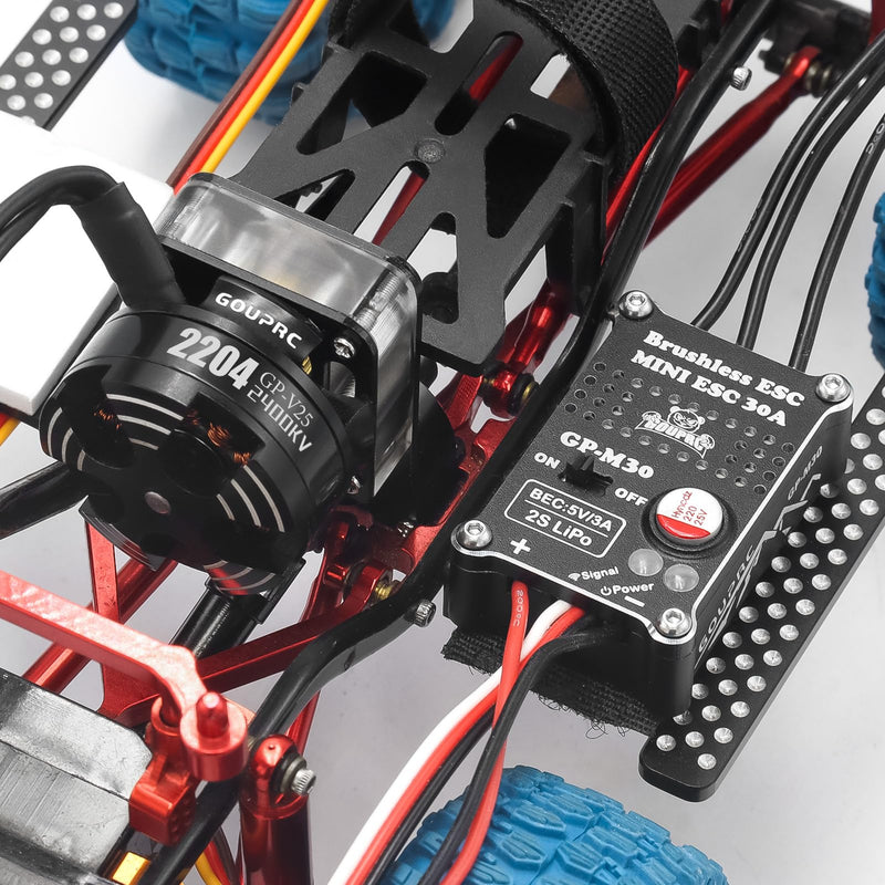 GOUPRC 2204 2400KV Brushless Outrunner Motor with Clean Mount & 30A Brushless ESC Combo Kit for SCX24 Axial 1/24 Remote Control Crawler Truck Car Motor+30A ESC+Clean Mount