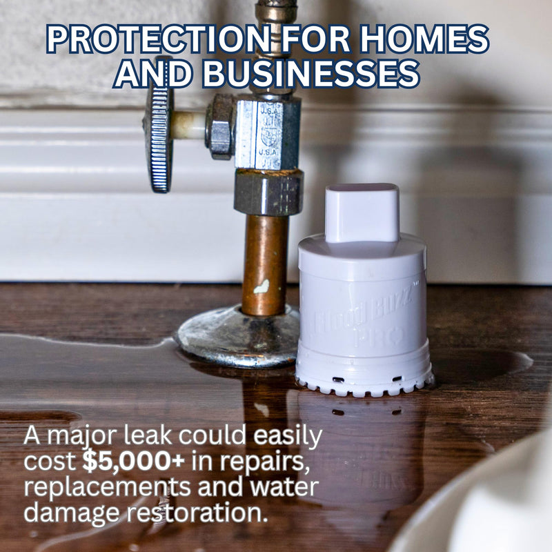 Flood Buzz Pro Water Leak Alarm 2-Pack | Ready to Use, No Setup Required 2 Units