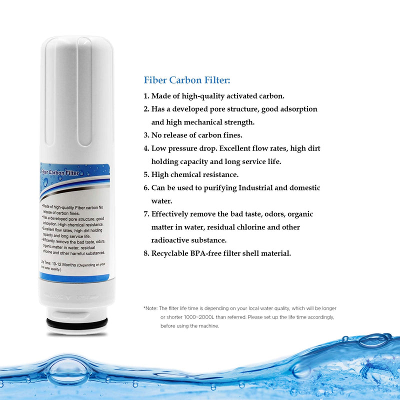 Replacement Internal Active Carbon Filter For PH3.5~10.5 Alkaline Water Ionizer Purifier Machine Only