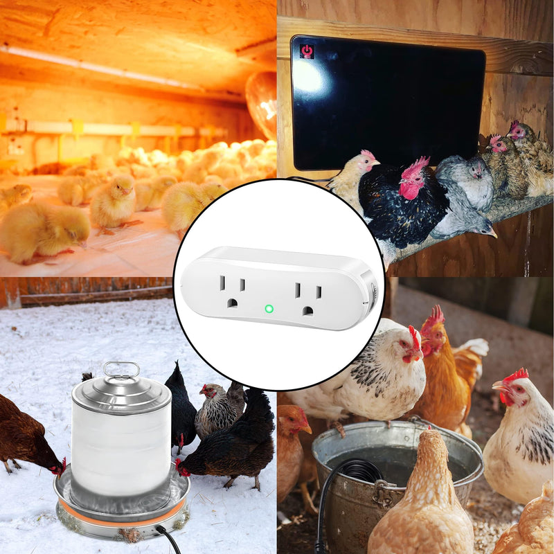 [Australia - AusPower] - Thermostatically Controlled Outlet: (2 PCS)Automatically Turn on Below 32℉, Turn Off Above 47℉ Unnecessary to Turn Off Power Manually in Cold Winter Cube 2 2 PCS 