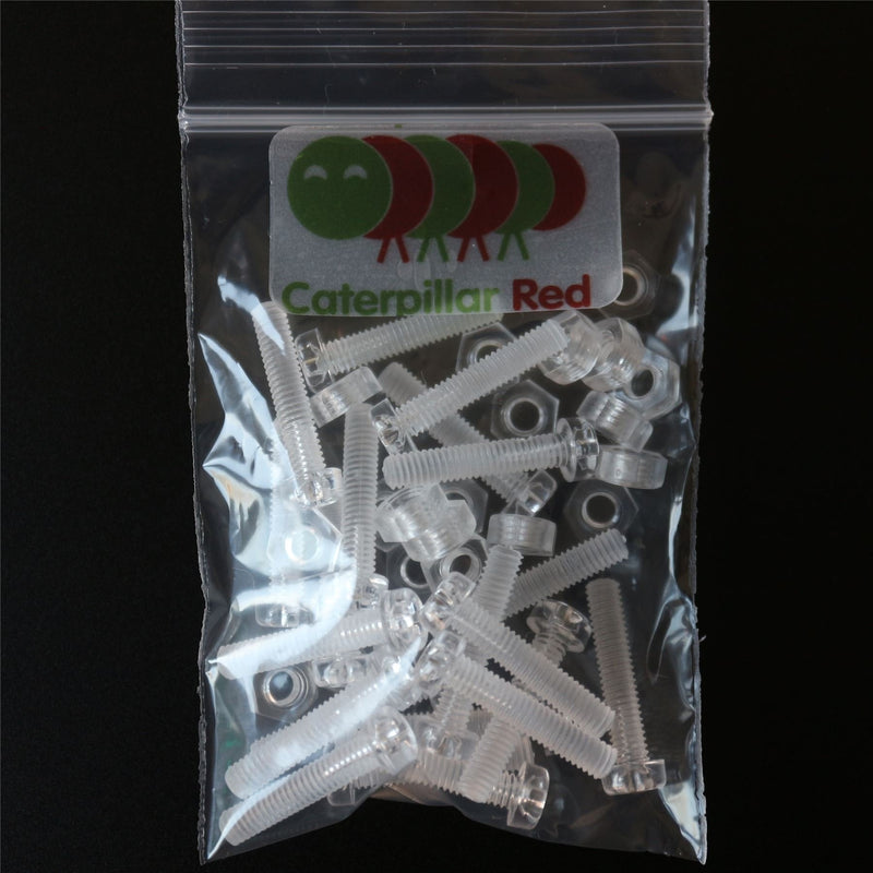 [Australia - AusPower] - Pack of 60 Transparent Clear Plastic Acrylic M4 x 20mm Nuts & Bolts, Washers - Acrylic Plastic Screws, (5/32 x 25/32 in) 