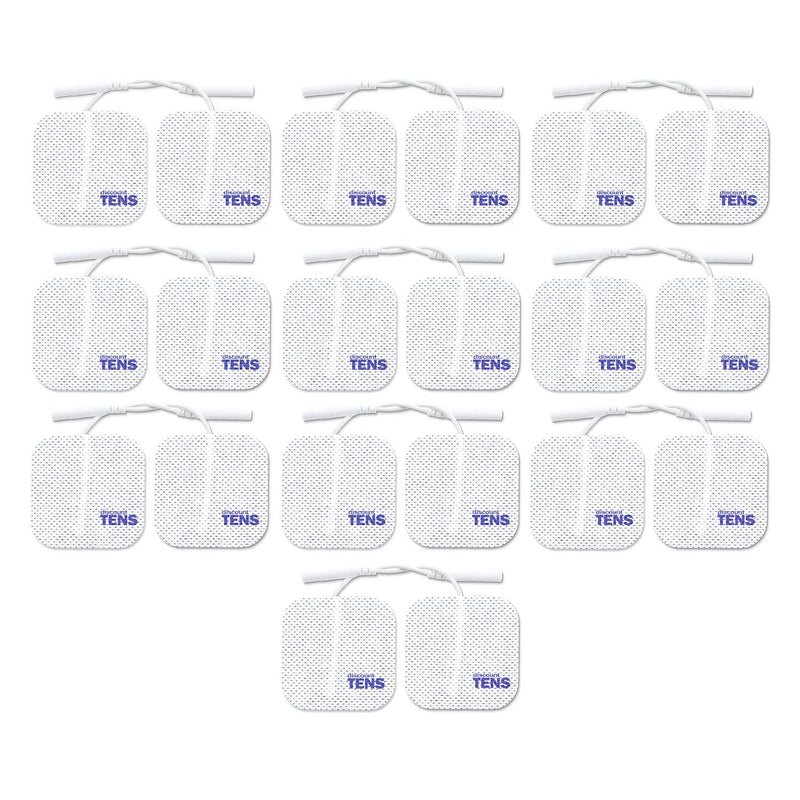 [Australia - AusPower] - TENS Electrodes, Value Wired Replacement Pads for TENS Units, 20 TENS Unit Electrodes (2in x 2in, 20 Pack) Discount TENS Brand 