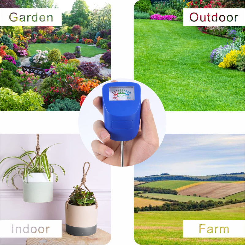 XLUX Soil Moisture Meter, Plant Water Monitor, Hygrometer Sensor for Gardening, Farming, Flower Pot, Indoor and Outdoor, 8 Pack Blue