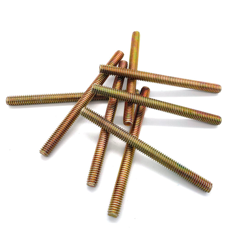 [Australia - AusPower] - 8pcs Color Zinc Fully All Threaded Rod Carbon Steel Long Thread Screw 5/16x4" for Furniture Garden Railing Mounting Assembly Fastening Steel Frame Connection Full Thread Rod for Furniture Color-Zinc 5/16x4 Inch-8P 
