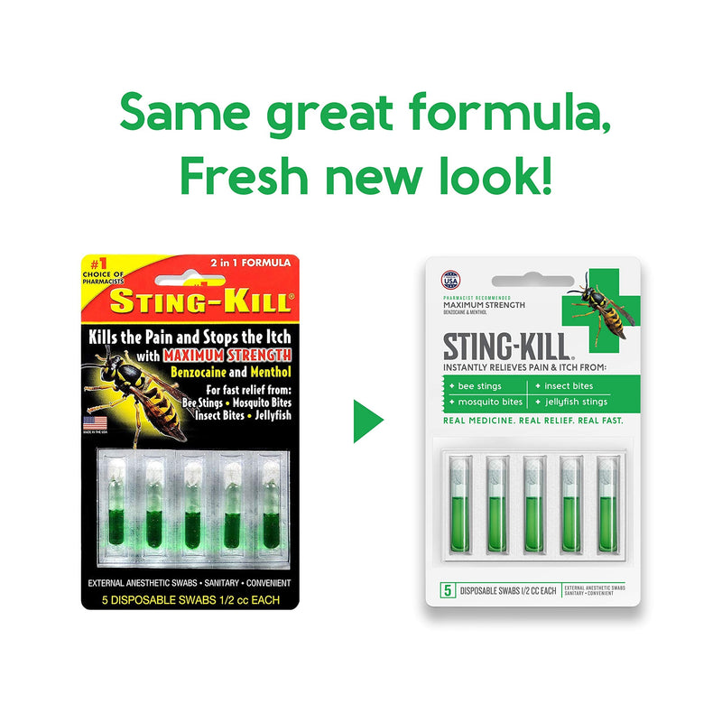 [Australia - AusPower] - Sting-Kill Maximum Strength Disposable Swabs, 5 Count (Pack of 5) 