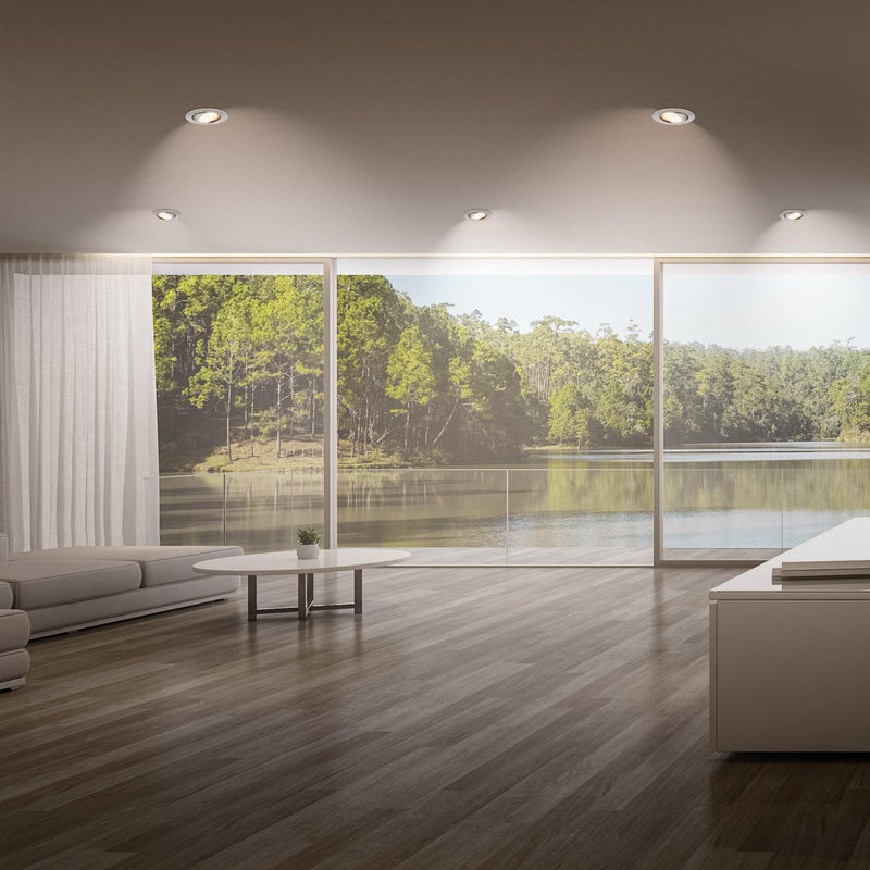 B.K.Licht - Set of 5 LED Recessed Spotlights, 230 V, Dimmable in Steps, Swivelling, Hole Diameter 68 mm, LED Spotlight, Flat, Ceiling Spots, Spotlights, Recessed Spots, 82 x 28 mm, Matt Nickel
