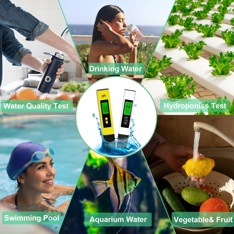 [Australia - AusPower] - 【New】Justmetr PH Meter, TDS Meter Combo, Digital Water Testing Kits, 0.05 High Accuracy pH Tester and ± 2% Accuracy 3-in-1 TDS/EC/Temp Tester Pen for Drinking Water, Hydroponics, Pools, Aquarium 