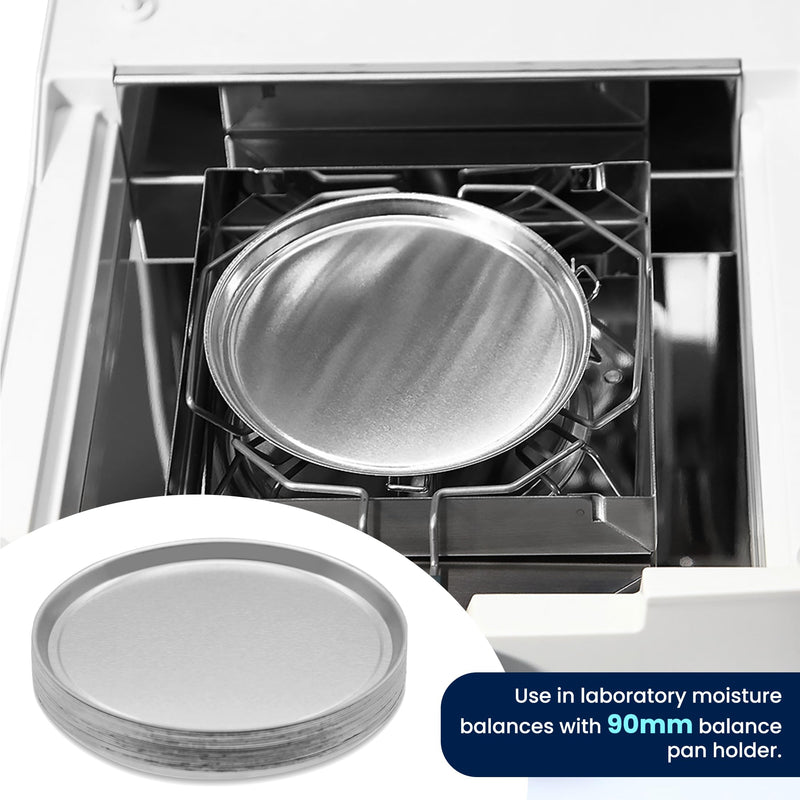 [Australia - AusPower] - 50 Pcs Aluminum Sample Pans 90mm Weight Scale Tray Disposable Round Lab Trays Fits Moisture Analyzer Laboratory Balance Dish Plate for Moisture Tester 