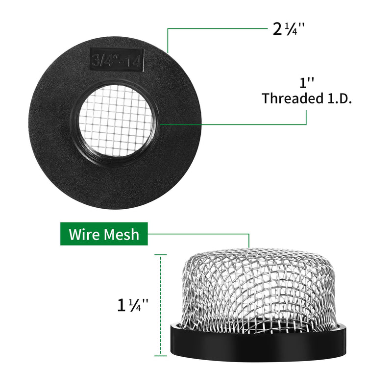 [Australia - AusPower] - 2 Pack Stainless Steel Mesh Strainer, 3/4"-14 Aerator Screen, Compatible with Livewell Pump, Industrial Plumbing Inline, Garden Washers, and Baitwell, Enhancing Filtering and Aeration 2 