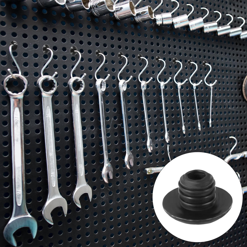 [Australia - AusPower] - 120pcs Pegboard Hook Locks, Peg Hook Stoppers Clips Fit for 1/4 Inch Peg Board Push Pin Tool Organizer Peg Locks Round Holes for Hanging Stopping Hooks from Falling Off (Black) 120 