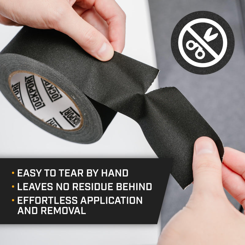 Lockport Black Gaffers Tape 2 inch x 45 Yards - Pro Black Gaff Tape - No Residue, Water Resistant, Non-Reflective, Easy Tear - Multipurpose
